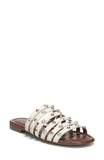 Women's Sam Edelman Brea Studded Slide Sandal M - White