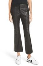 Women's A.l.c. Evan Lambskin Leather Flare Crop Pants - Black