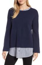 Women's Caslon Layered Look Sweater, Size - Blue
