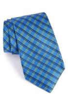 Men's Nordstrom Men's Shop Grid Silk Tie, Size X-long - Blue
