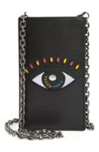 Kenzo Icons Cory Eye Leather Phone Case On A Chain - Black