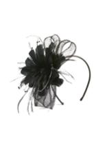 Women's Nordstrom Feather & Imitation Pearl Fascinator Headband - Black