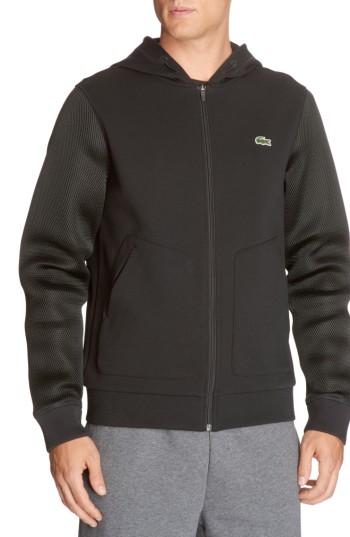 Men's Lacoste Double Face Fleece Hoodie (s) - Black