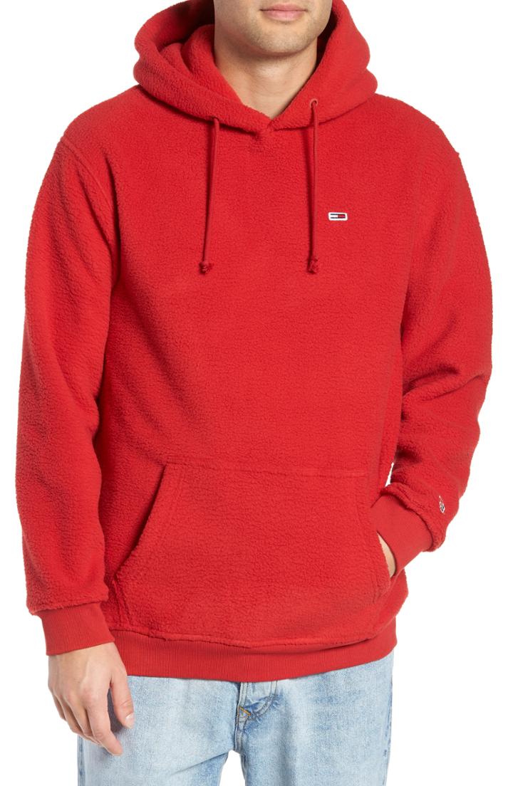 Men's Tommy Jeans Tjm Tommy Classics Polar Hoodie, Size - Red