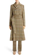 Women's Toga Check Double Breasted Wool Coat Us / 36 Fr - Beige