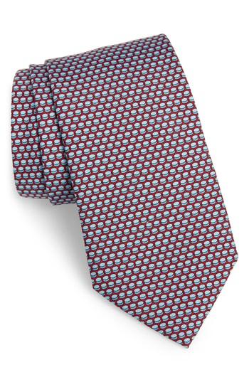 Men's Vineyard Vines Hockey Puck Silk Tie, Size - Red