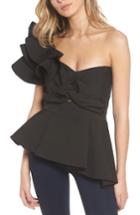 Women's Stylekeepers So Long Lover Ruffle One-shoulder Blouse - Black