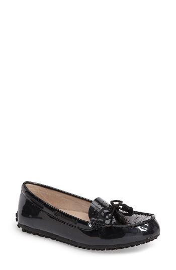 Women's Sudini 'danielle' Laser Cut Moccasin M - Black