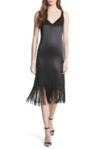 Women's Tracy Reese Fringe Silk Midi Dress - Black