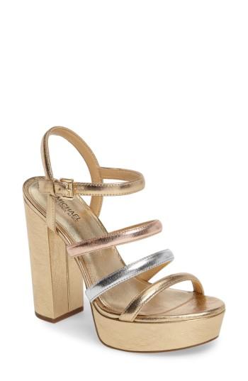 Women's Michael Michael Kors Nantucket Platform Sandal .5 M - Metallic