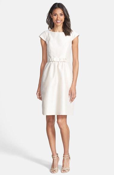 Women's Alfred Sung Woven Fit & Flare Dress - Beige