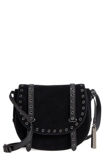 Vince Camuto Areli Suede & Leather Crossbody Saddle Bag -