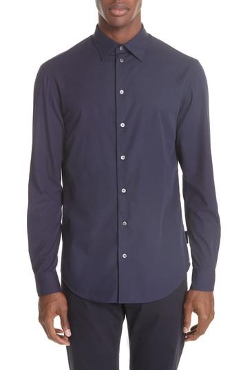 Men's Emporio Armani Regular Fit Solid Dress Shirt - Blue