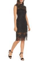 Women's Adelyn Rae Naila Mock Neck Lace Dress - Black