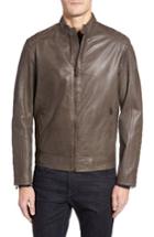 Men's Cole Haan Washed Leather Moto Jacket - Grey
