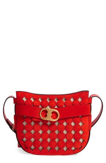 Tory Burch Gemini Link Cutout Leather Crossbody Bag -