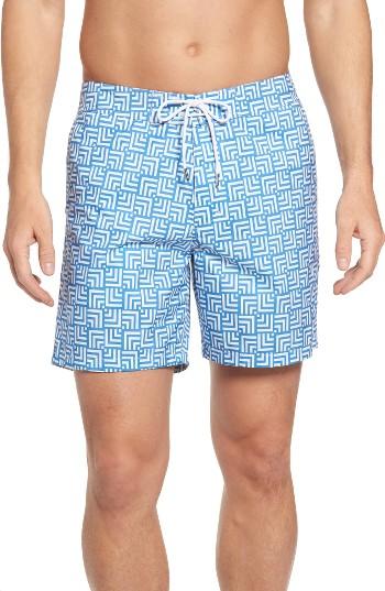 Men's Bonobos Print 7-inch Board Shorts - Blue