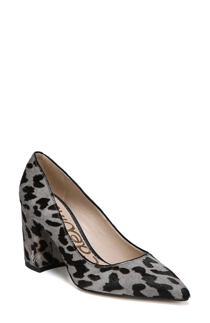 Women's Sam Edelman Tatiana Genuine Calf Hair Pump .5 M - Grey
