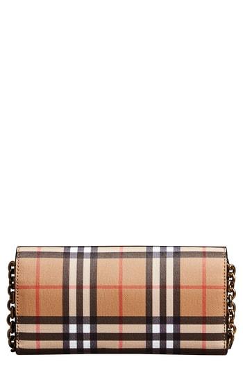 Women's Burberry Henley Vintage Check Wallet On A Chain -