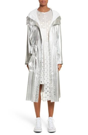 Women's Paskal Long Metallic Chiffon Parka - Metallic