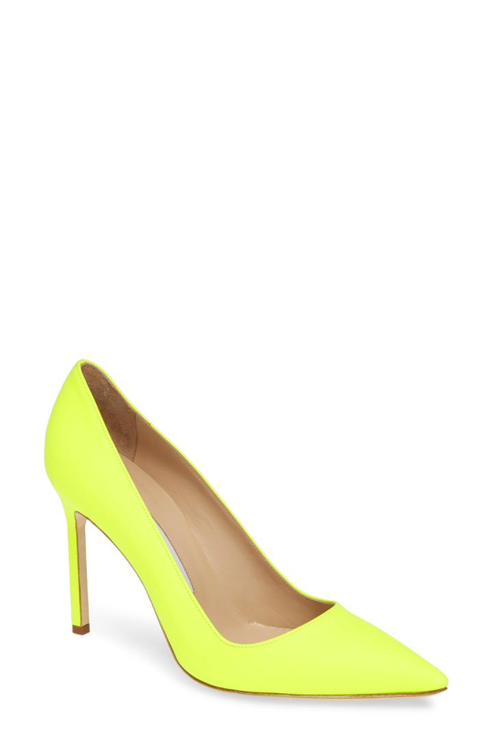 Women's Manolo Blahnik 'bb' Pointy Toe Pump Us / 34eu - Yellow