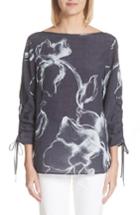 Women's Lafayette 148 New York Georgina Desert Bloom Blouse, Size - Blue