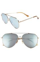 Women's Diff X Jessie James Decker Dash 61mm Polarized Aviator Sunglasses - Brushed Gold/ Blue