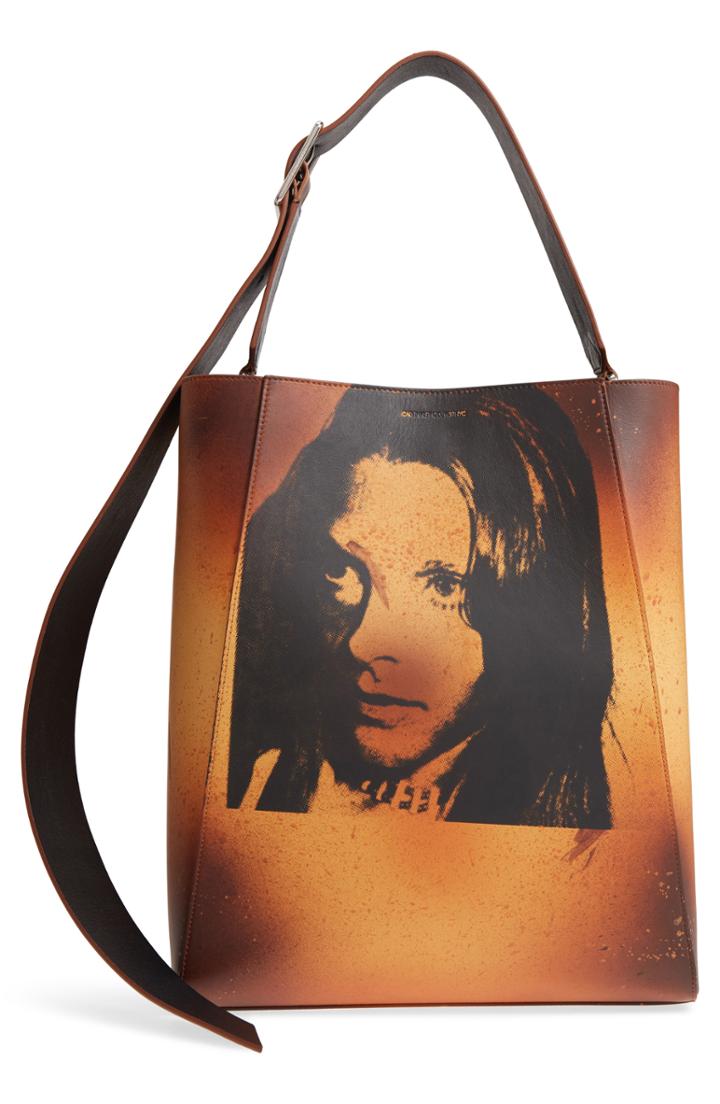 Calvin Klein 205w39nyc X Andy Warhol Foundation Sandra Brant Calfskin Leather Bucket Bag -