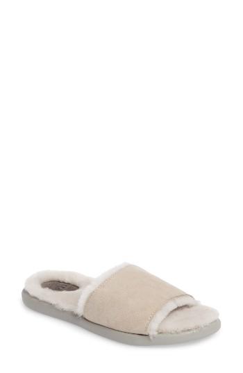 Women's Ugg Breezy Genuine Shearling Slide Sandal M - Beige