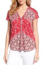 Women's Lucky Brand Bali Ditsy Print Top - Pink