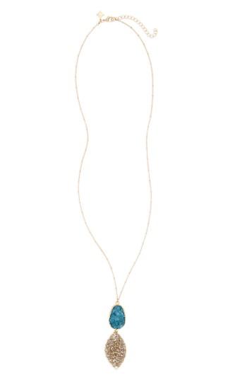 Women's Panacea Stone & Beaded Crystal Pendant Necklace