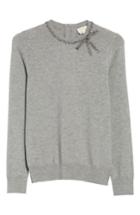 Women's Kate Spade New York Bow Embellished Sweater, Size - Grey