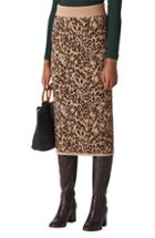 Women's Whistles Jungle Cat Jacquard Pencil Skirt - Brown