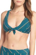 Women's Seafolly Aralia Tie Front Bikini Top Us / 8 Au - Blue/green