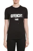 Women's Givenchy Destroyed Logo Tee - Black