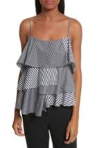 Women's Milly Emma Stripe Shirting Top, Size - Black