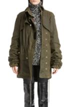 Women's Saint Laurent Waxed Cotton Toile Parka Us / 36 Fr - Green