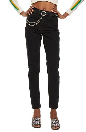 Women's Topshop Black Mom Jeans X 30 - Black