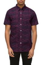 Men's Tavik 'porter' Print Poplin Short Sleeve Woven Shirt - Purple