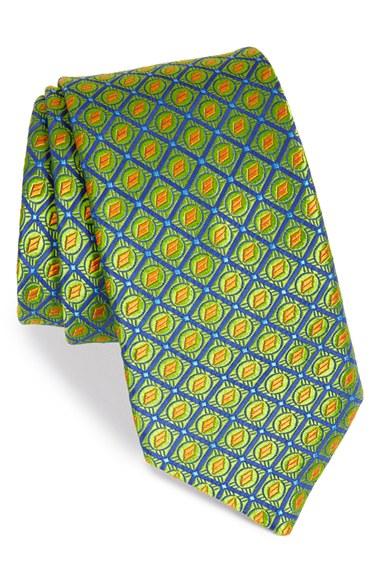 Men's Ted Baker London Geometric Silk Tie, Size - Green