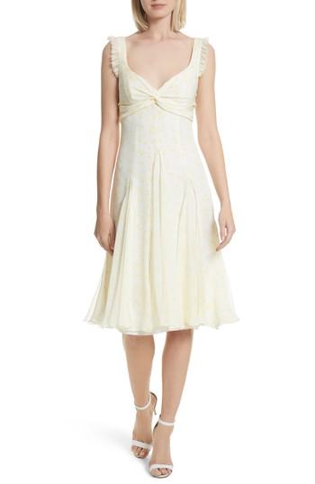 Women's Cinq A Sept Jamie Silk Dress - Yellow