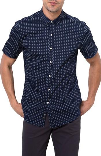 Men's 7 Diamonds Professor Rhythm Jacquard Woven Shirt, Size - Blue