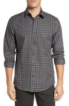 Men's Nordstrom Men's Shop Regular Fit Non-iron Check Sport Shirt - Black