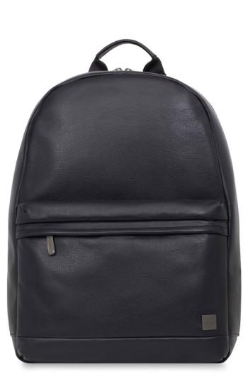 Men's Knomo London Barbican Albion Leather Backpack - Black
