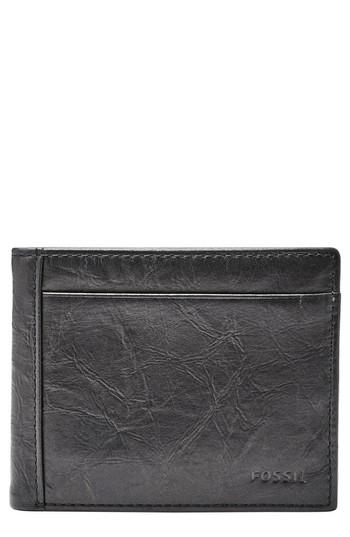 Men's Fossil Leather Wallet - Black