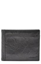 Men's Fossil Leather Wallet - Black