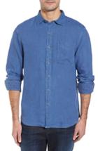 Men's Tommy Bahama Seaspray Breezer Standard Fit Linen Sport Shirt - Blue