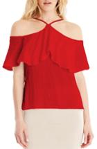 Women's Michael Stars Cold Shoulder Top - Red