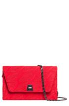 Akris Anouk Embroidered Silk Wallet On A Chain - Red