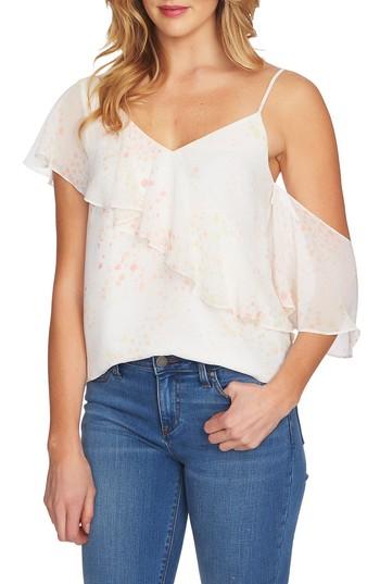 Women's 1.state Asymmetrical Ruffle Blouse - White